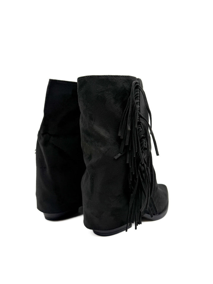 Botines Estilo de Cowboy Detalles Flecos