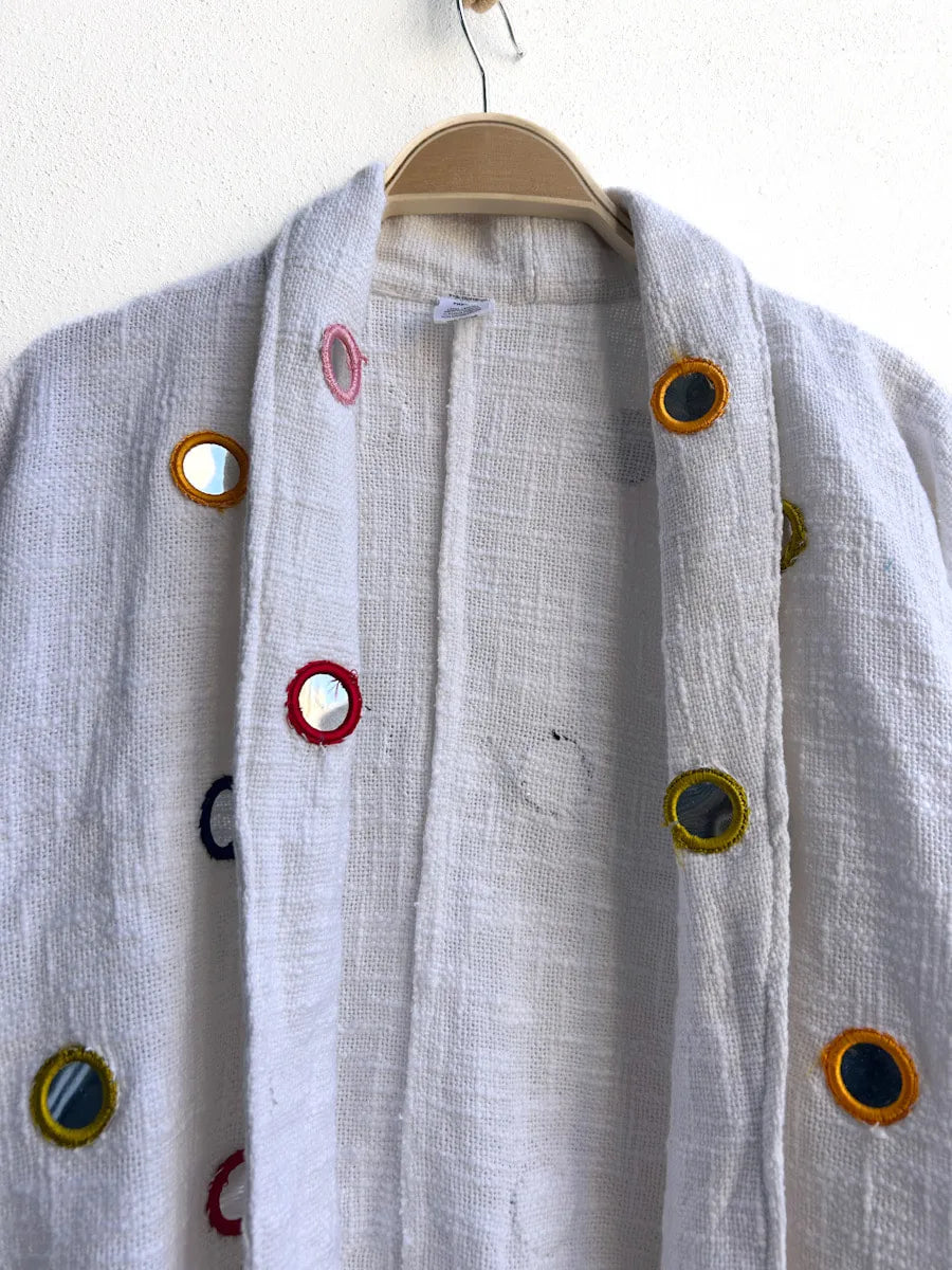 Chaqueta Boho con Espejos y Monedas