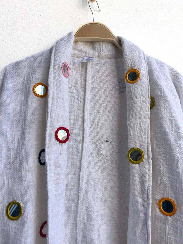 Chaqueta Boho con Espejos y Monedas