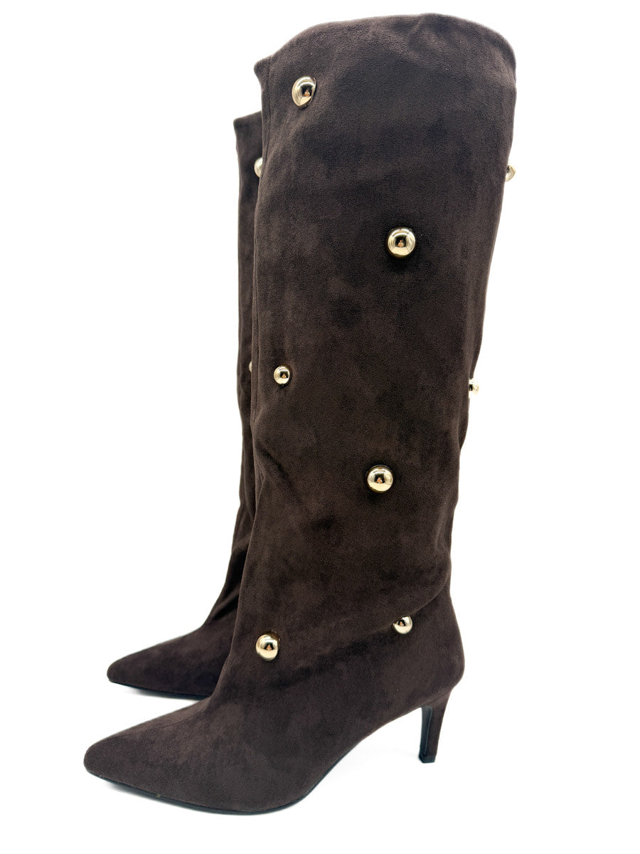 Botas Alta Caña con Remaches Metálicos en Antelina