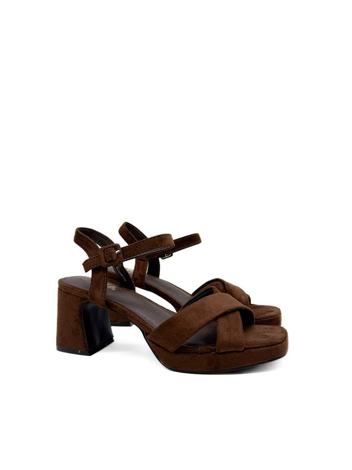 Sandalias de Tacón Ancho con Plataforma y Tiras Cruzadas