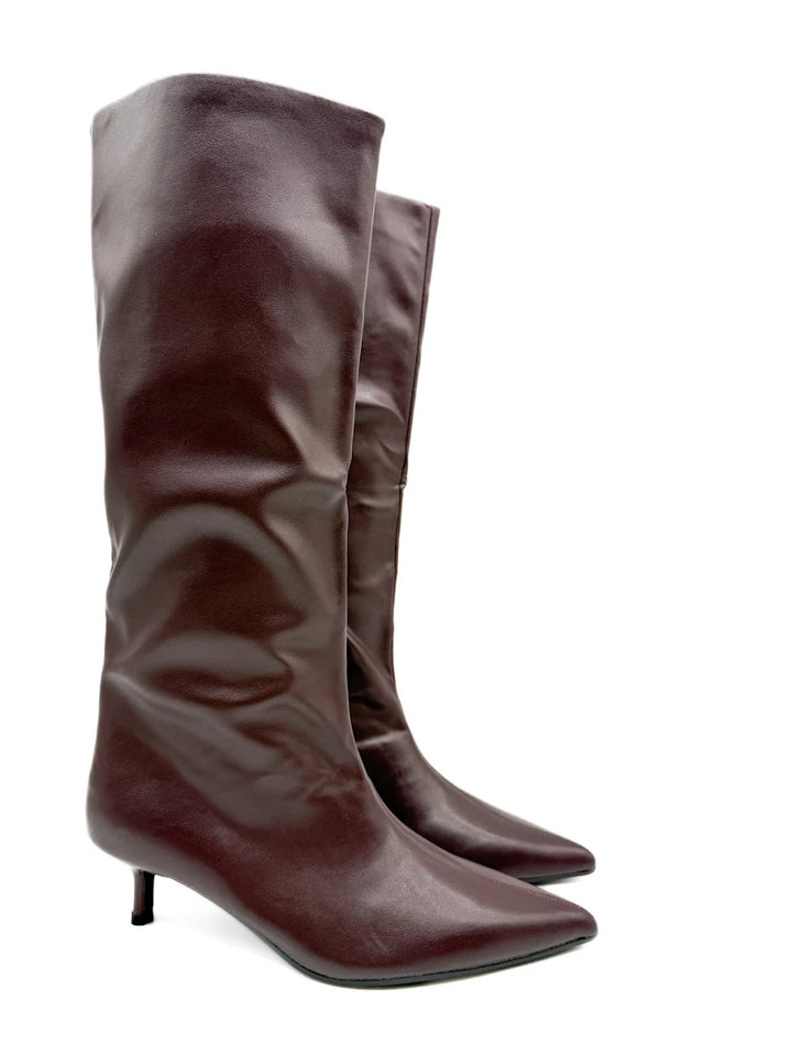 Corina Botas Altas de Tacón Chupete y Punta Afilada