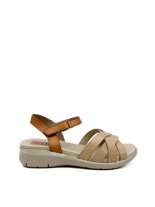 Sandalia Velcro Mujer Referencia 22033 Beige