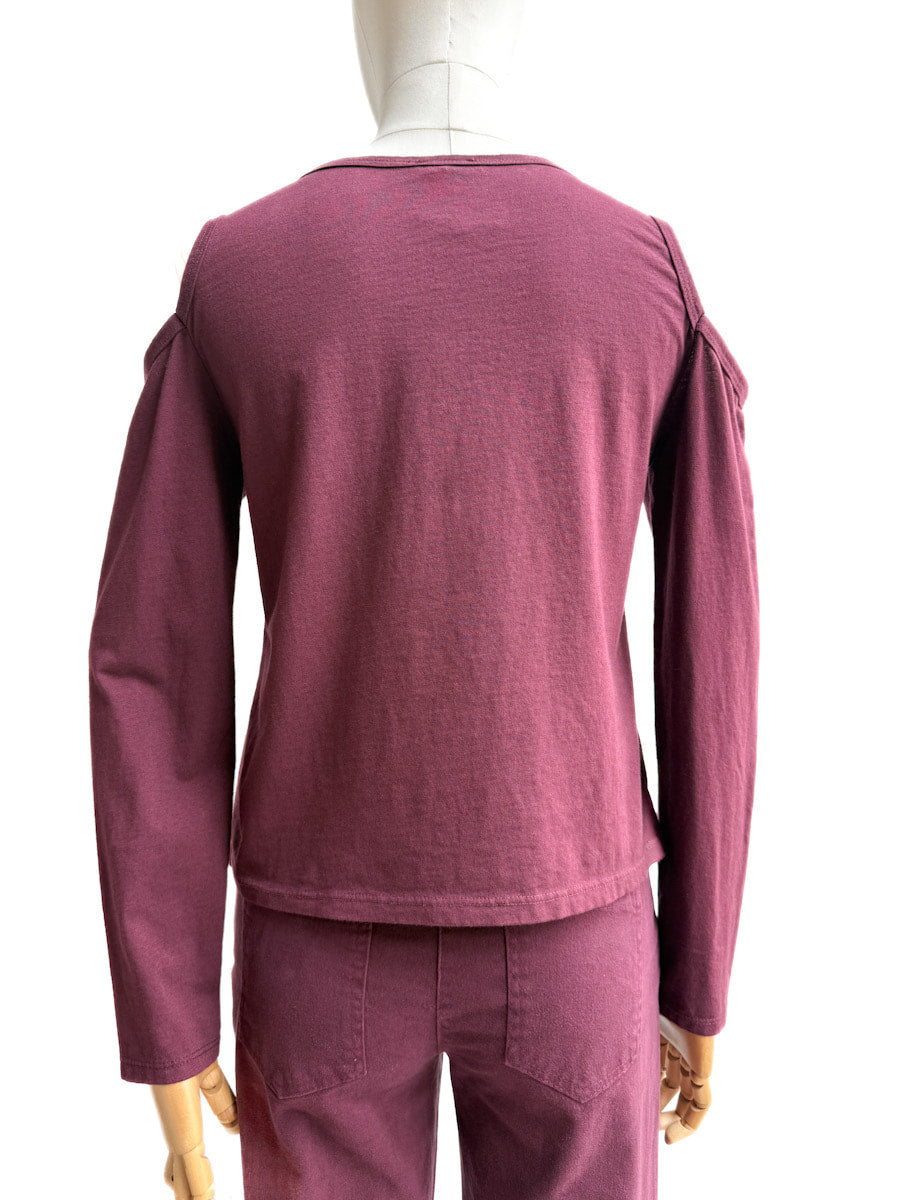 Camiseta con Hombros Descubiertos y Detalle Estrella Brillante