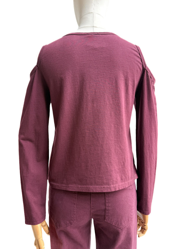 Camiseta con Hombros Descubiertos y Detalle Estrella Brillante