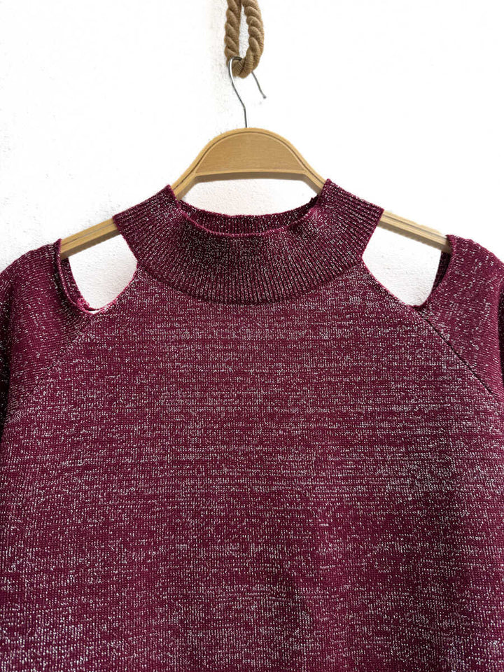 Jersey de punto con efecto metalizado