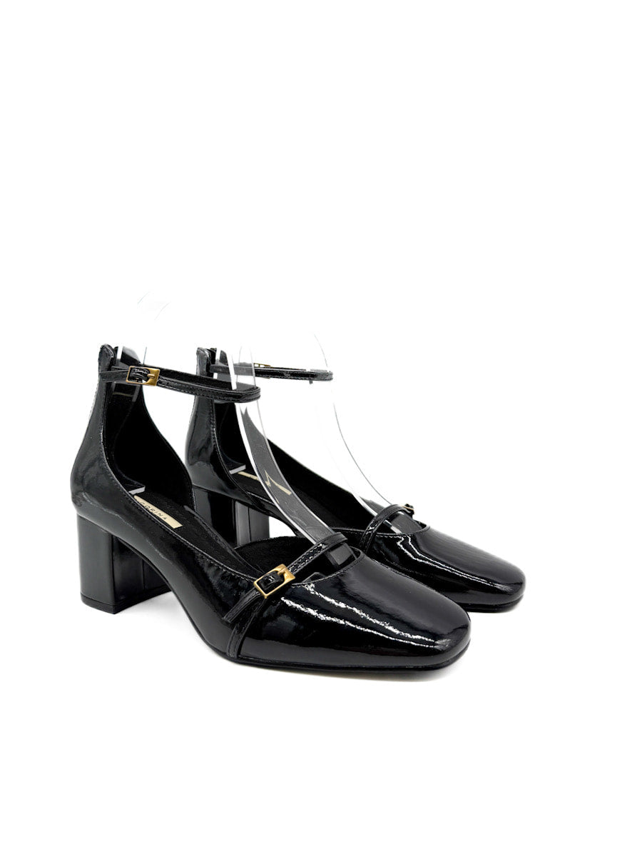 Zapatos de Tacón de Charol con Puntera Cuadrada, Corina M5750