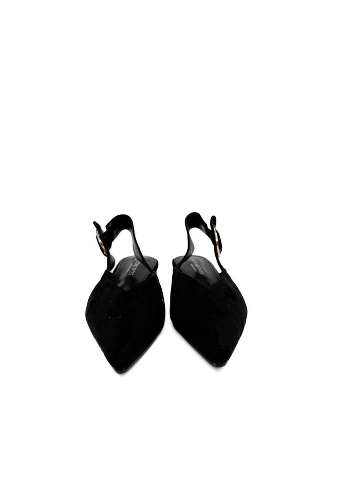 Zapatos Planos Destalonados de Antelina con Escote en V – Elegancia Diaria