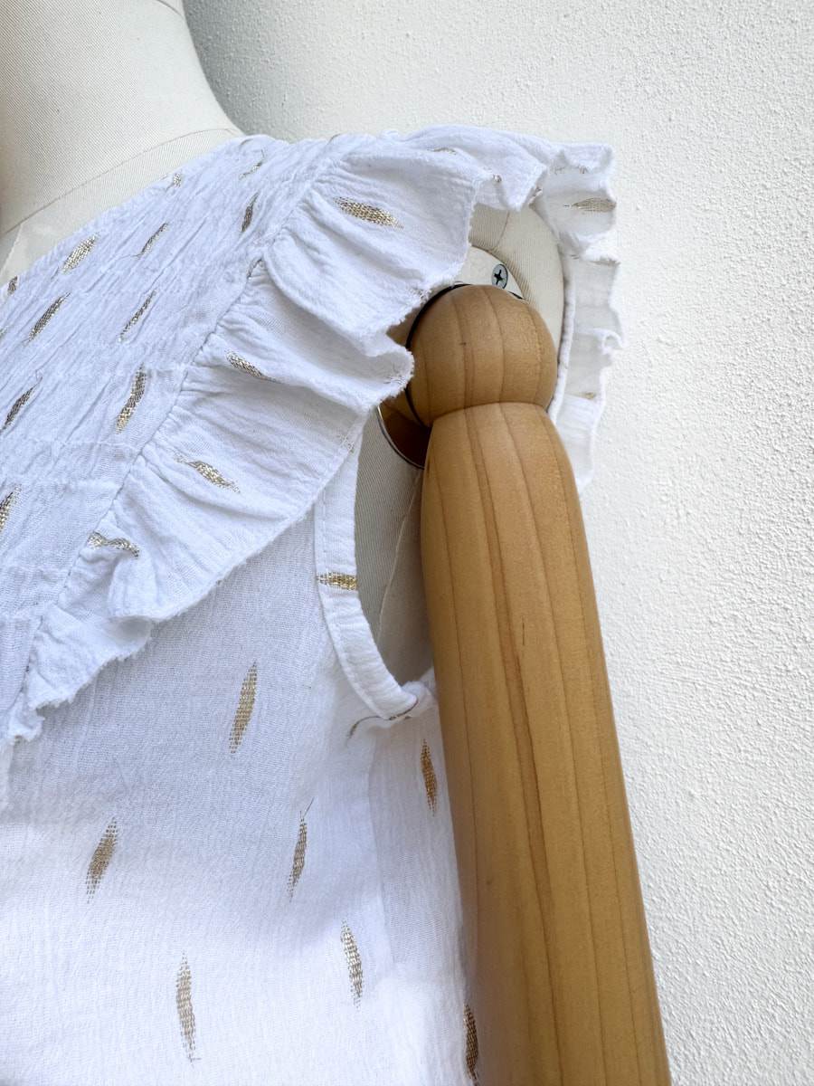 Conjunto de Blusa y Falda en Algodón Texturizado