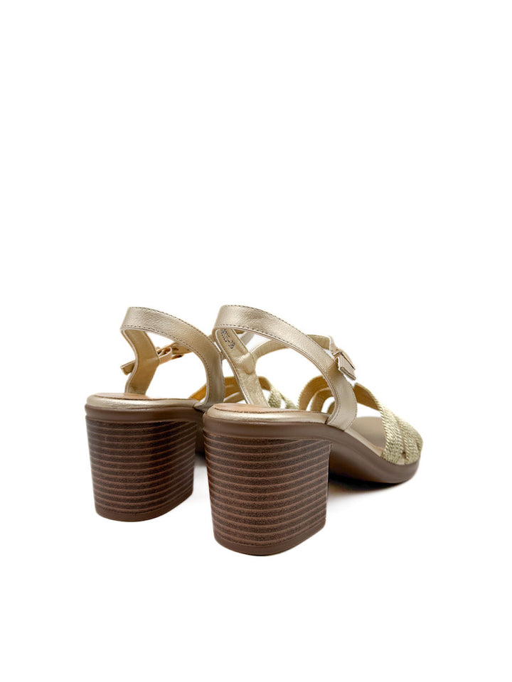Sandalias de Tacón Medio con Diseño Entrelazado Elegante