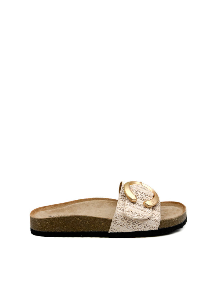 Sandalias Planas Elegantes con Hebilla Dorada