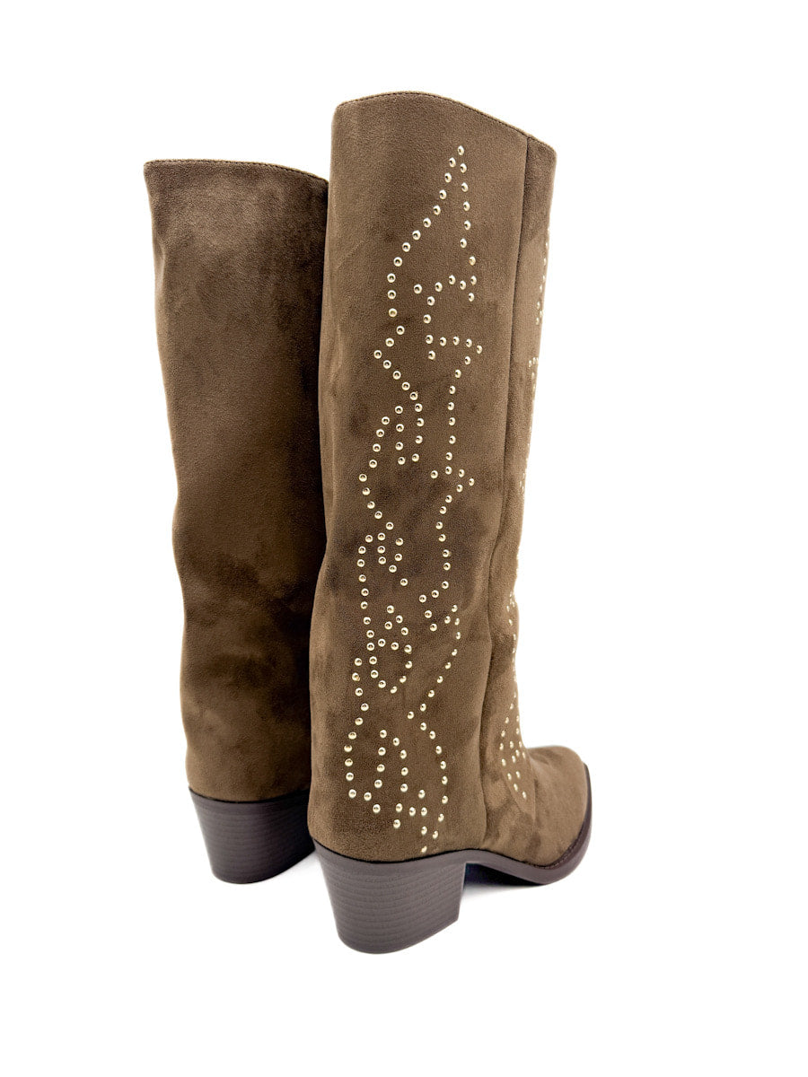 Botas Altas detalles Remaches Metálicos