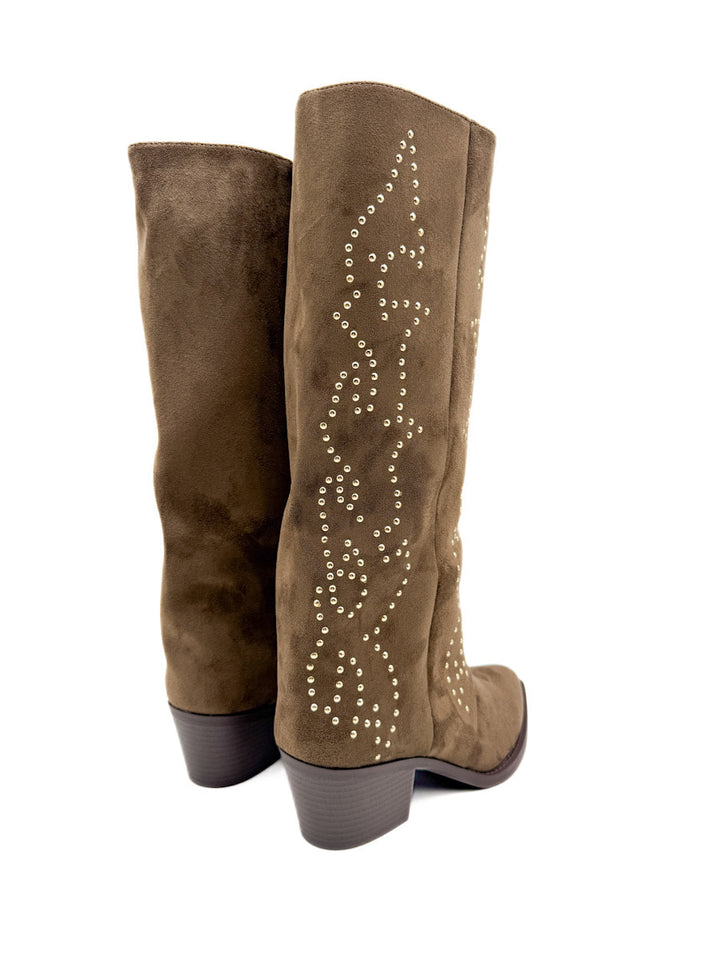 Botas Altas detalles Remaches Metálicos