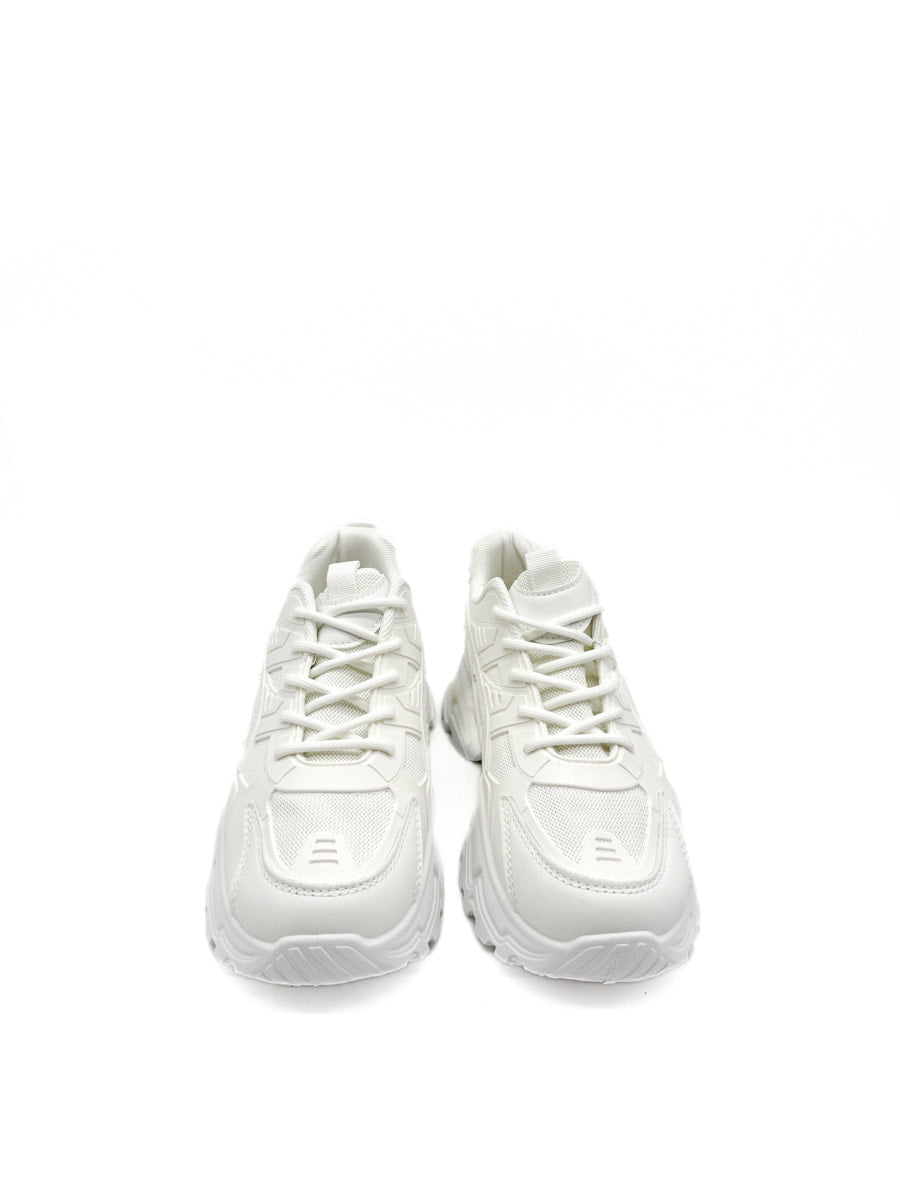 Zapatillas Blanco y Negro: Estilo Urbano con Suela Gruesa