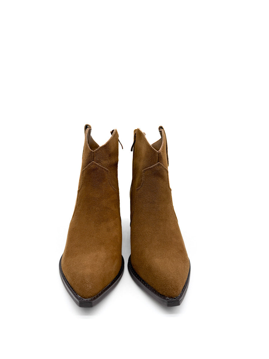 Botines Cowboy de Piel con Tacón Cuadrado