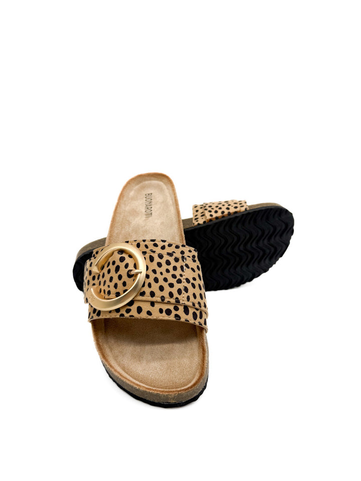 Sandalias Planas Elegantes con Hebilla Dorada