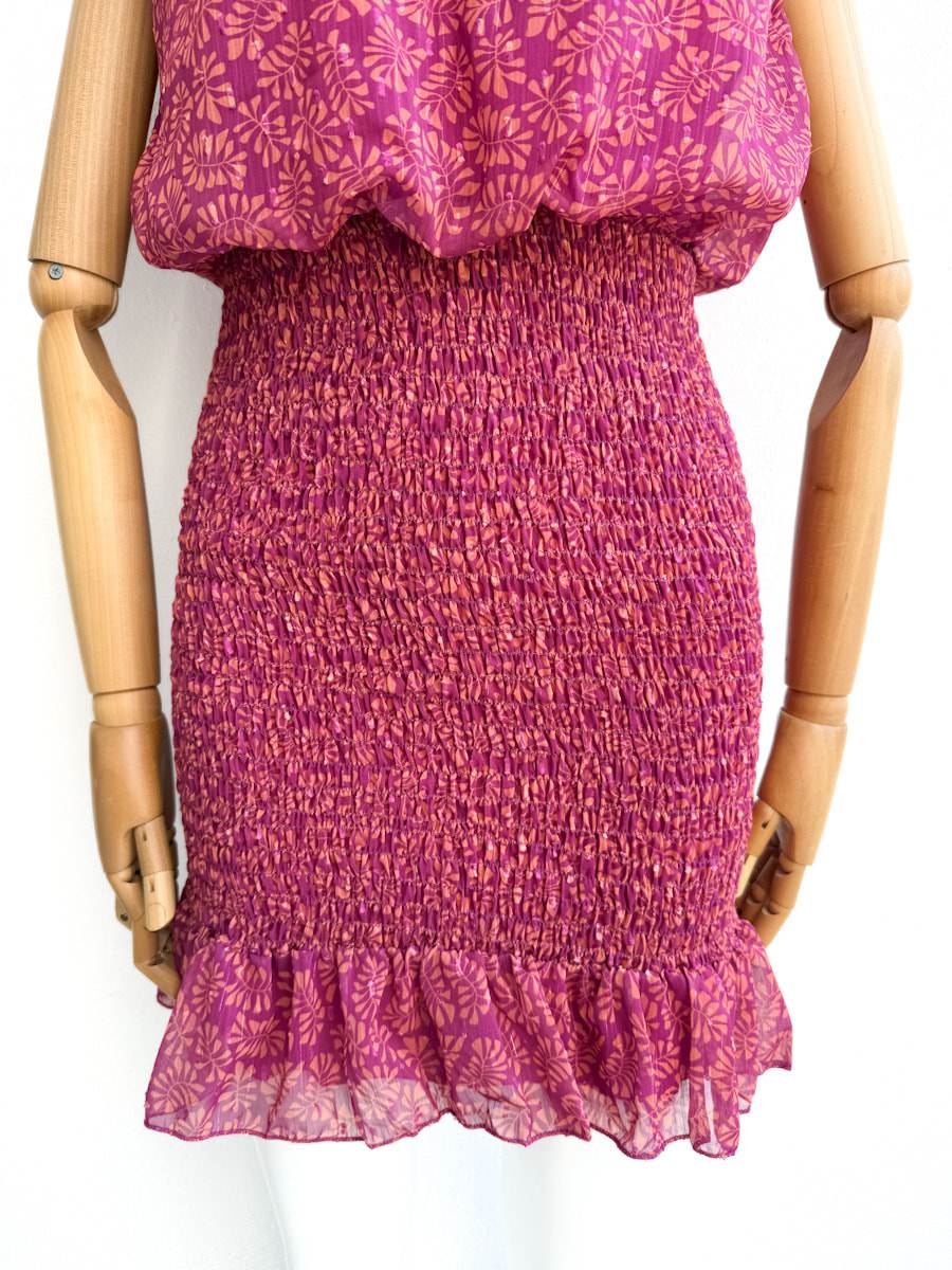 Vestido corto frunces