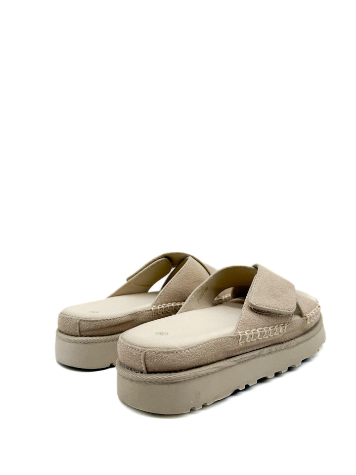 Sandalias de Antelina Tiras Cruzadas con  Velcro
