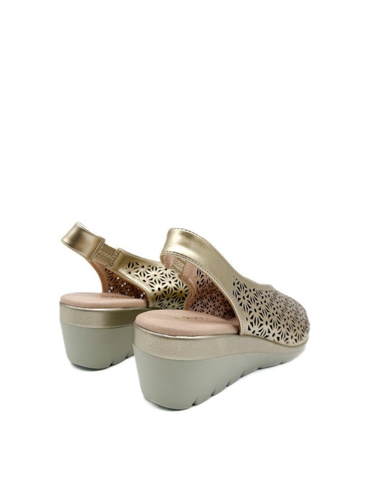 Sandalias Cuña Media Caladas Mujer