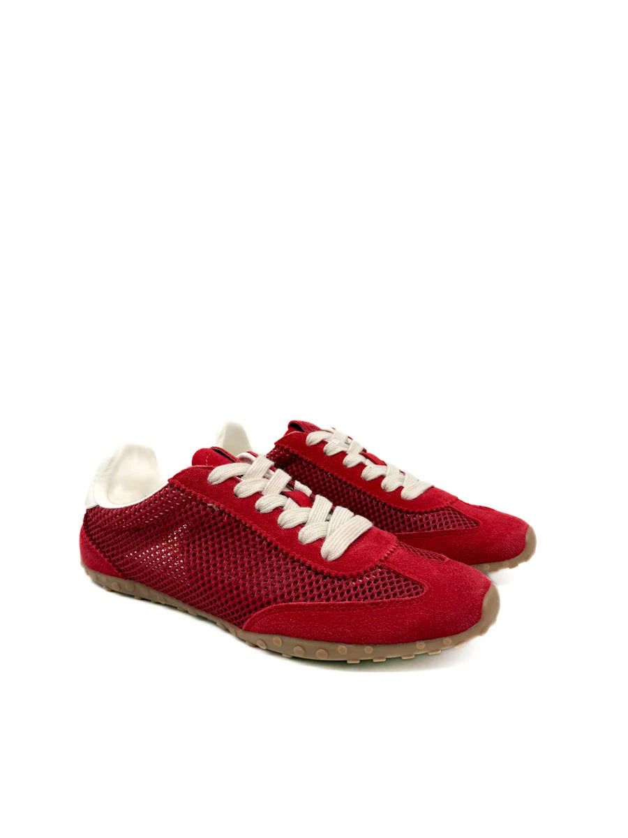 Zapatillas Deportivas Retro en Malla Abierta y Ante con Suela de Tacos