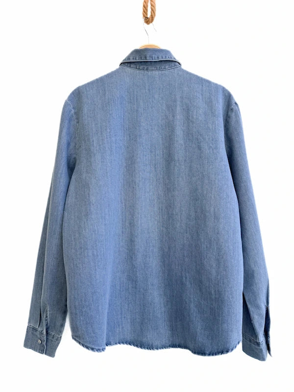 Camisa Denim con Volantes Frontales