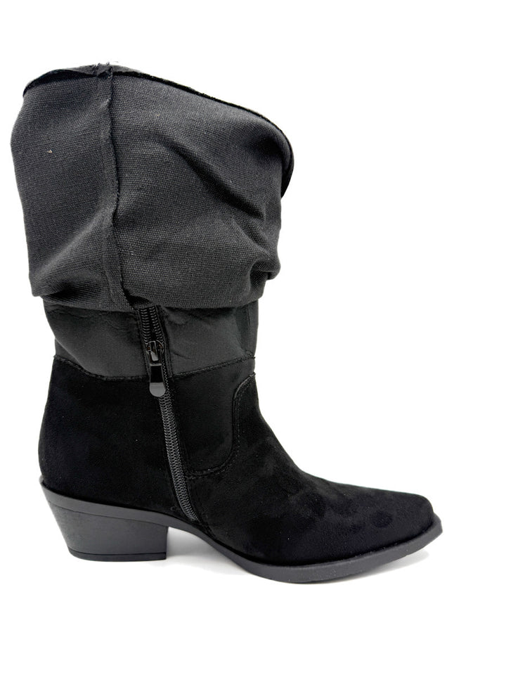 Botines Estilo de Cowboy Detalles Flecos