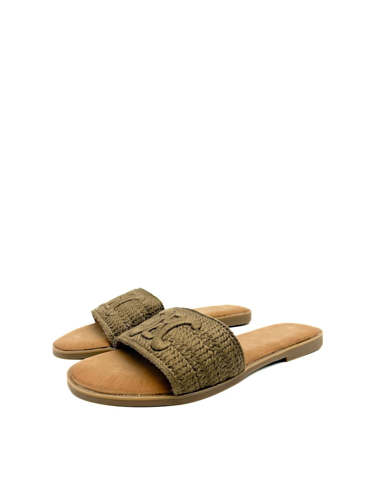 Sandalias de Pala  con Textura Trenzada Bordado