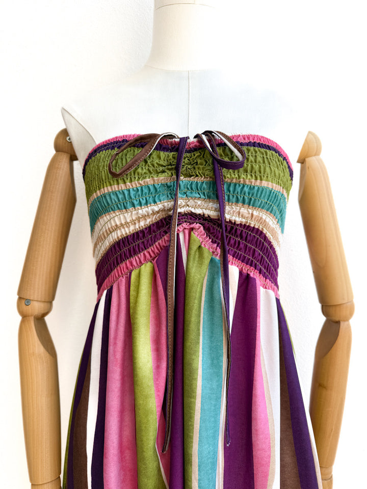 Vestido Largo Multicolor con Tirantes Ajustables