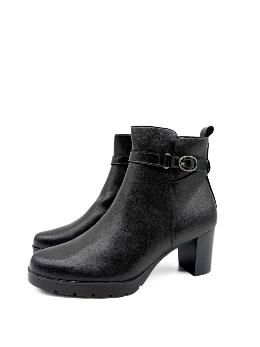 Botines de Tobillo con Tacón y Correa Decorativa