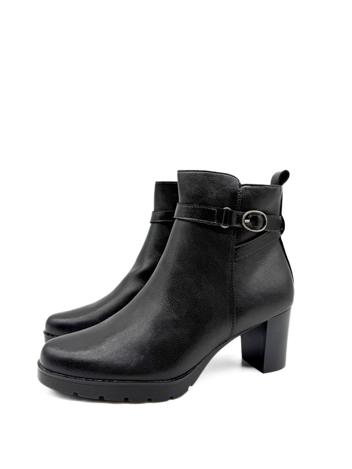 Botines de Tobillo con Tacón y Correa Decorativa