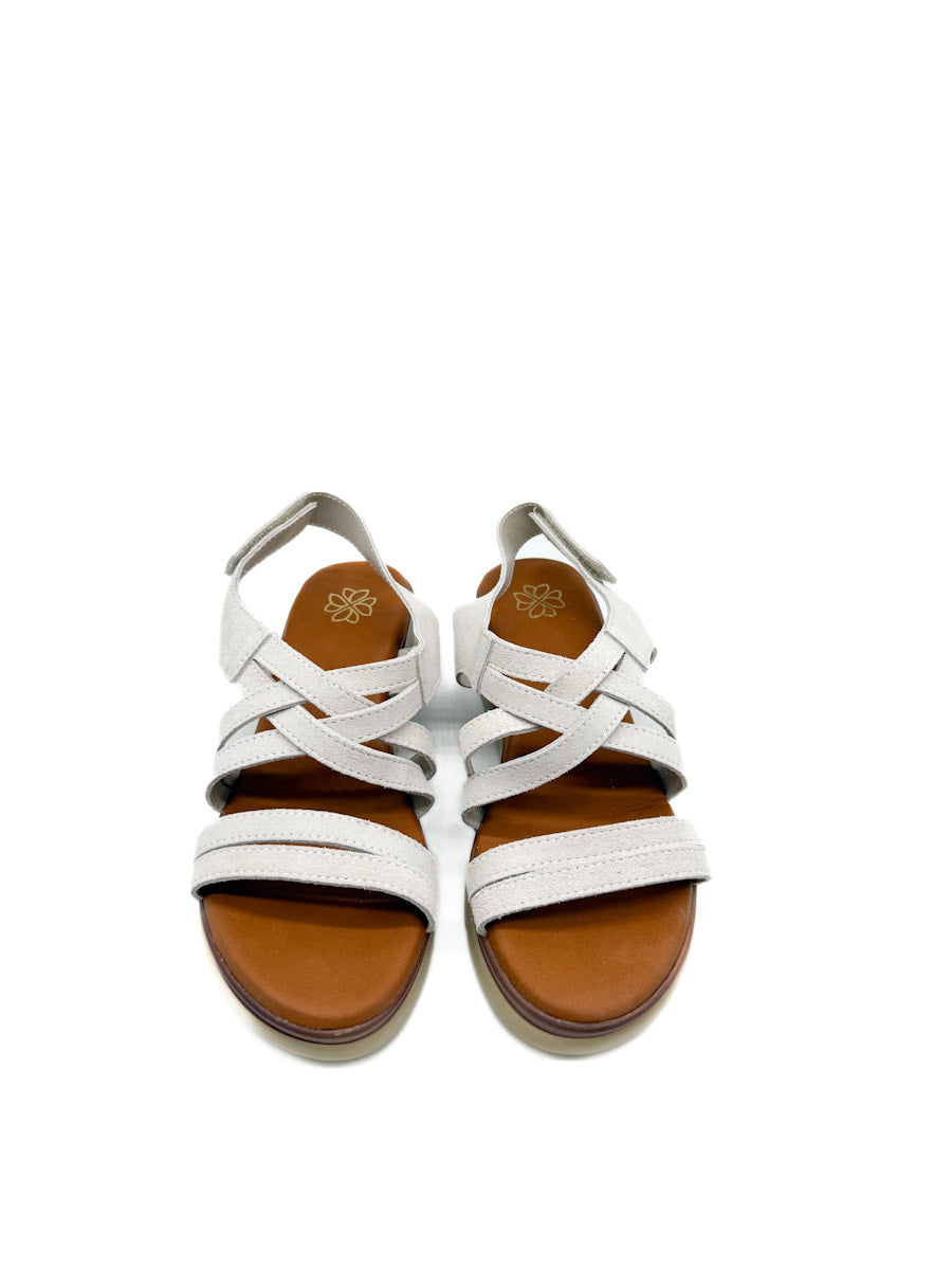 Sandalias Cuña de Piel Cierre Con Velcro