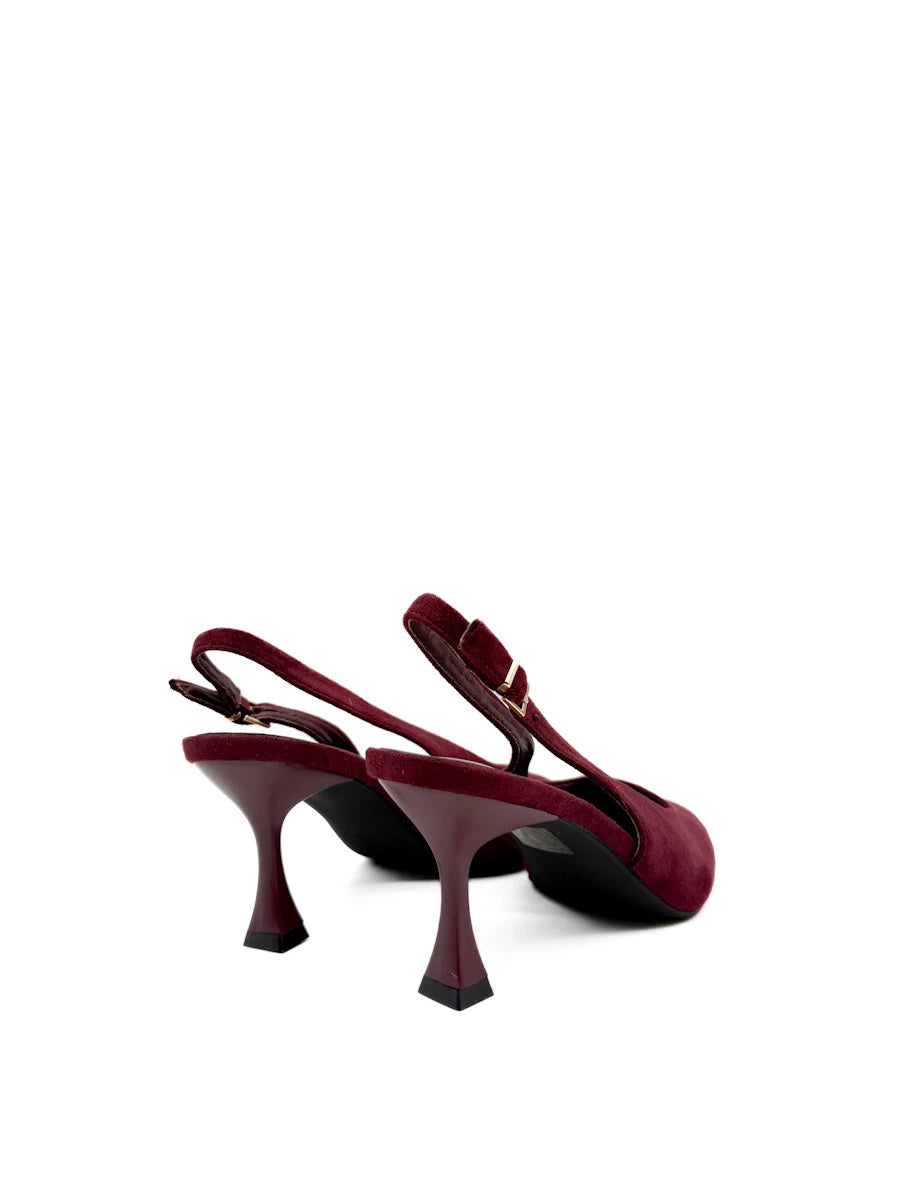 Zapatos Destalonados de Antelina con Tacón Chupete y Punta Afilada