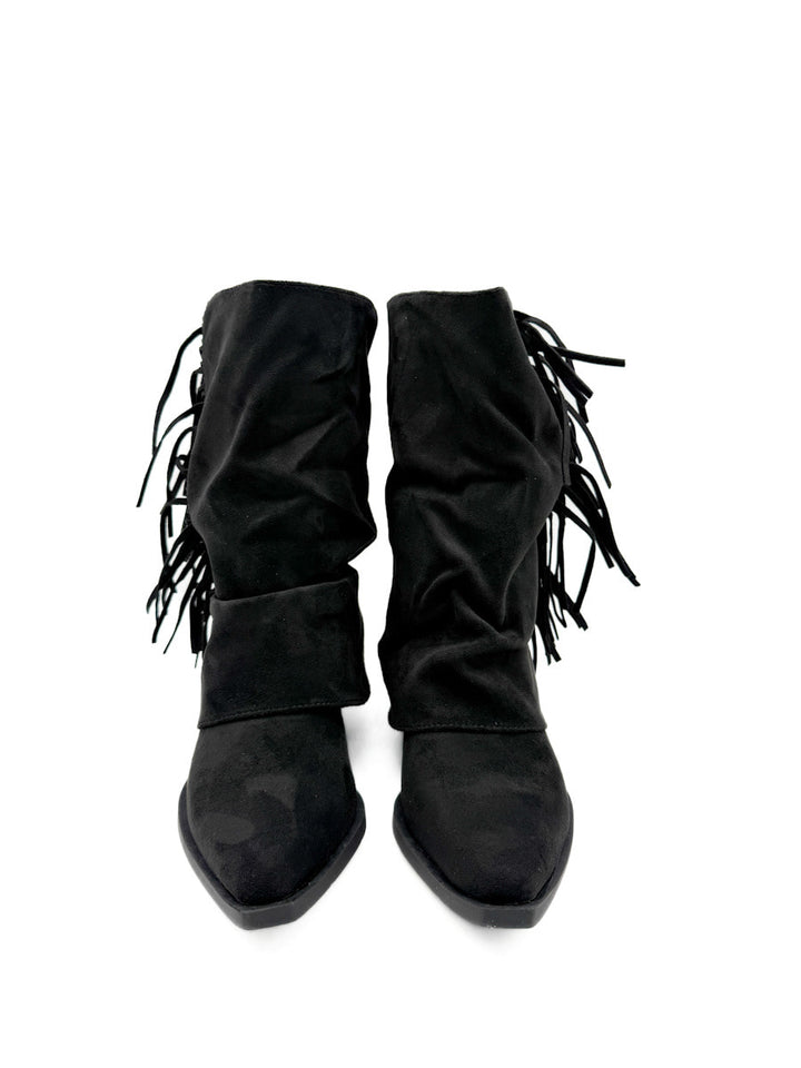 Botines Estilo de Cowboy Detalles Flecos