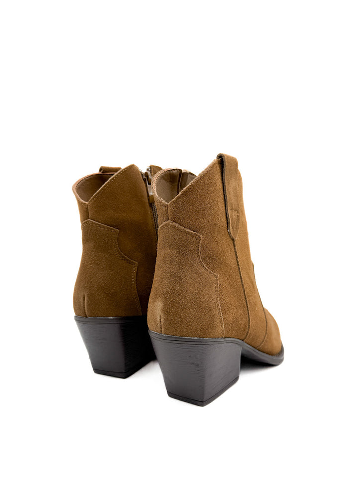 Botines Cowboy de Piel con Tacón Cuadrado