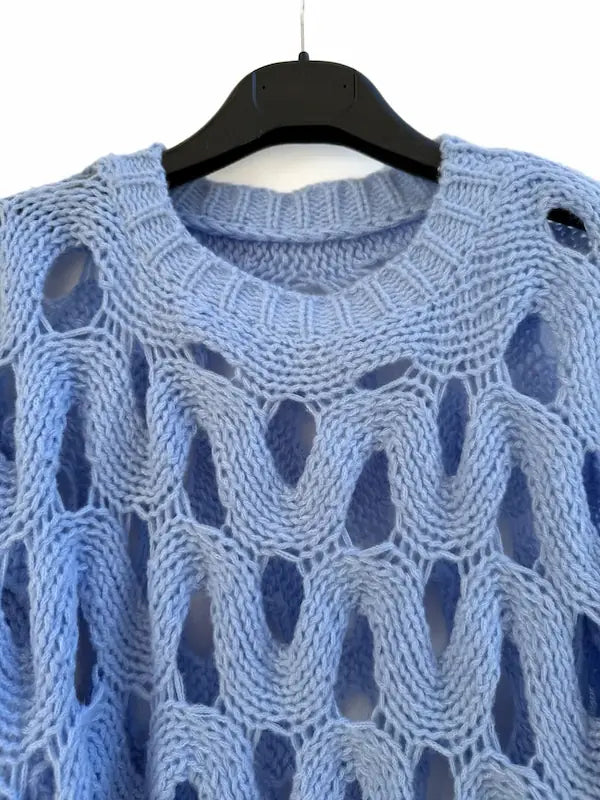Suéter Textura Wave – Punto Grueso y Calados Orgánicos