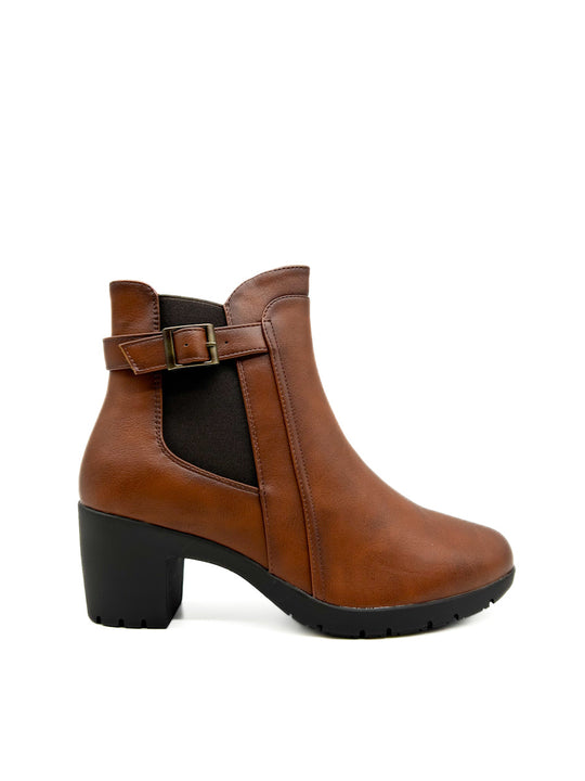 Botines Tacón Medio Mujer 2206 Camel