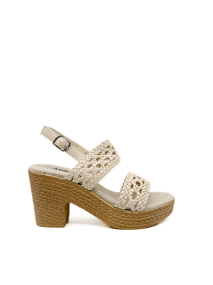 Sandalias de Tacón con Tejido Trenzado  Estilo Artesanal