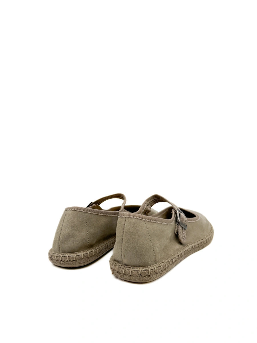 Corina Espadrillas Mary Jane en antelina con Suela de Esparto