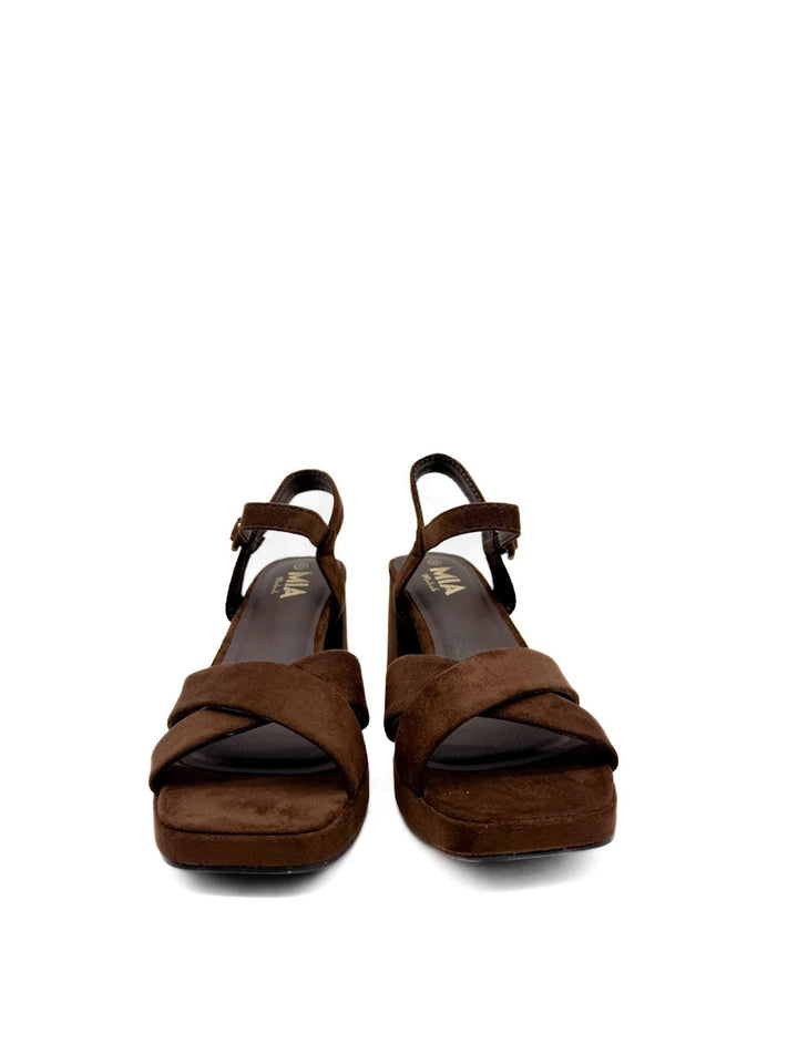 Sandalias de Tacón Ancho con Plataforma y Tiras Cruzadas