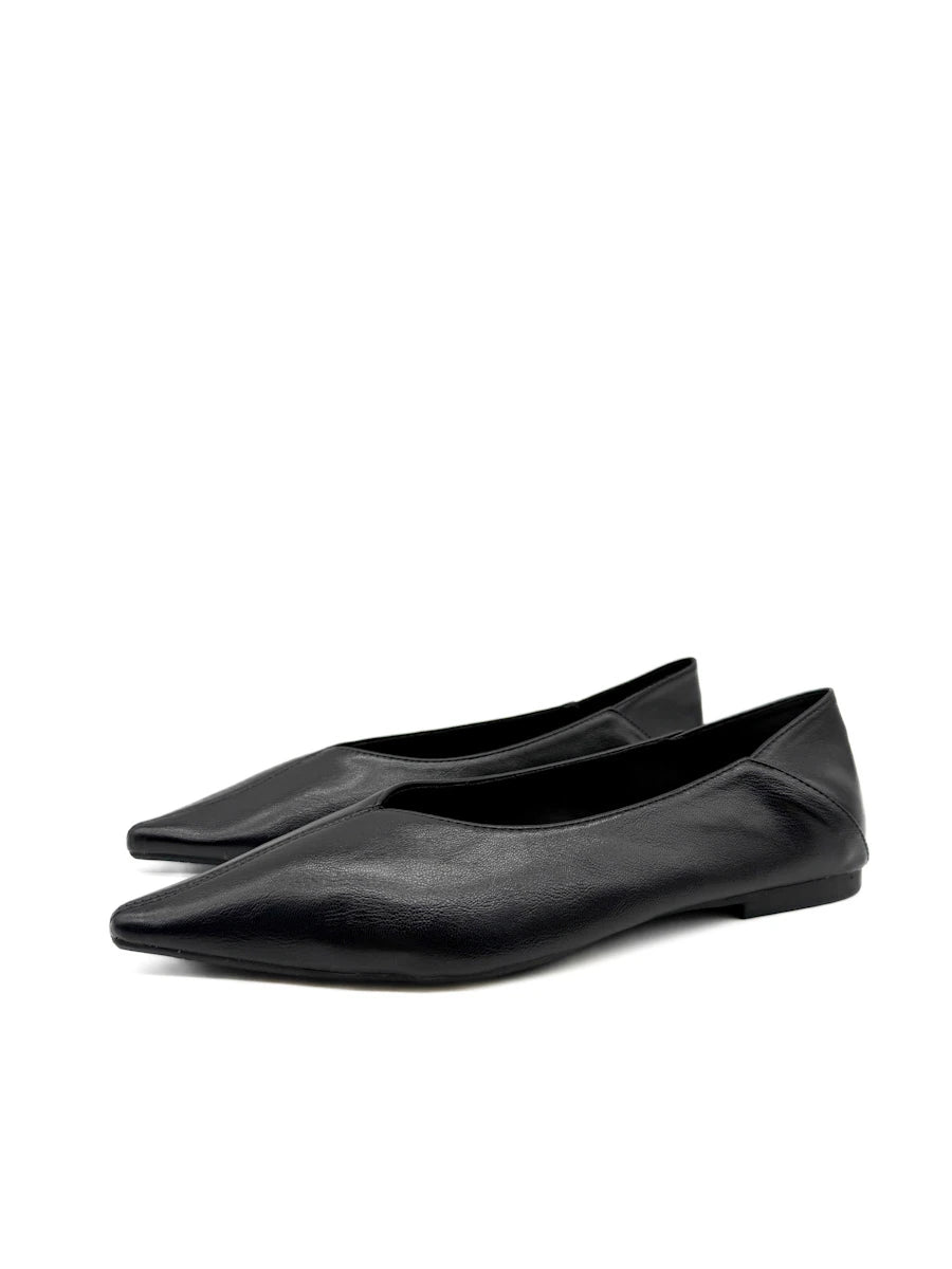 Bailarinas de Punta Estrecha con Escote en V - Zapatos Planos Elegantes