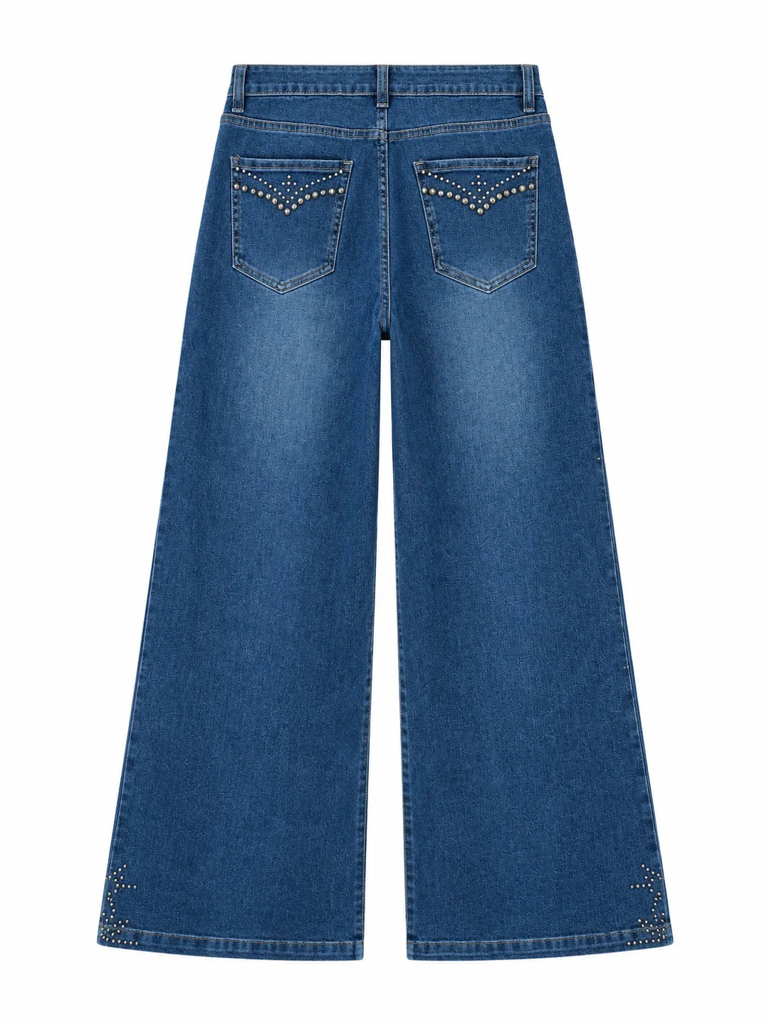 Vaquero Recto Azul con Tachuelas Laterales