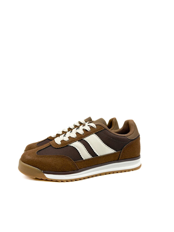 Zapatillas Deportivas Retro con Amortiguación Goma y Detalles en Antelina