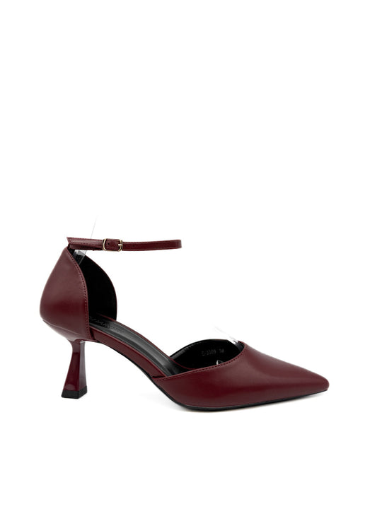 Zapatos de Tacón Elegantes en Tres Tonos Clásicos Burdeos