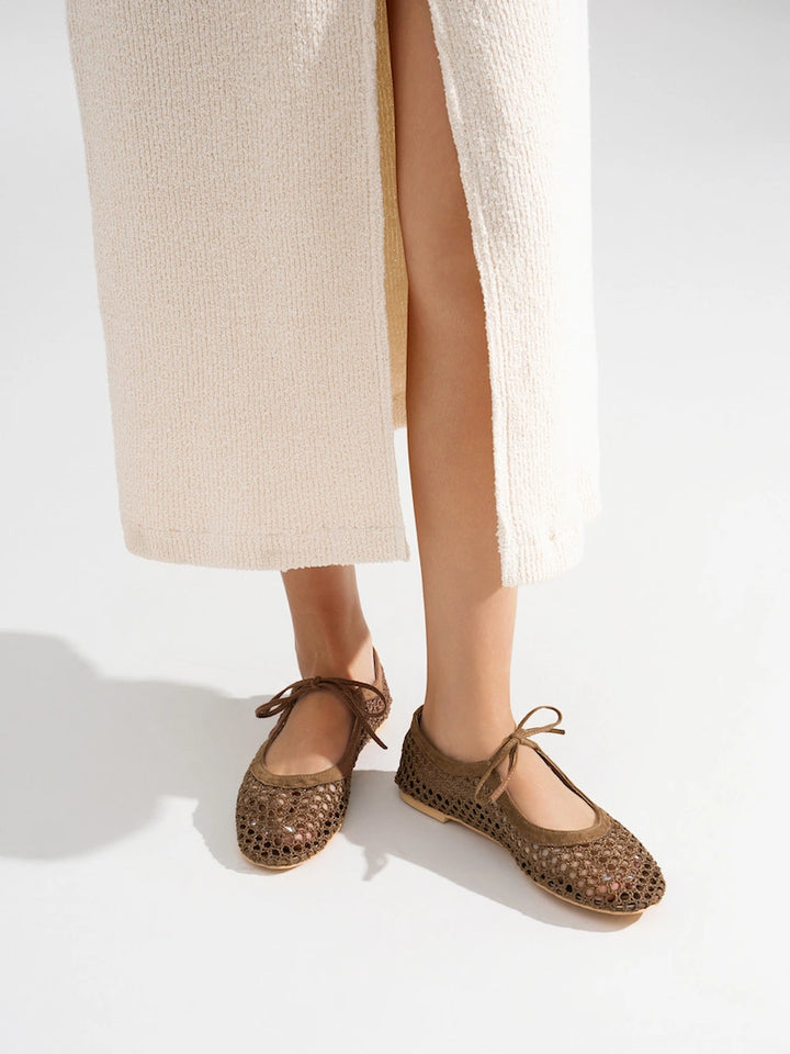 Bailarinas de Rejilla Artesanales con Lazo Frontal