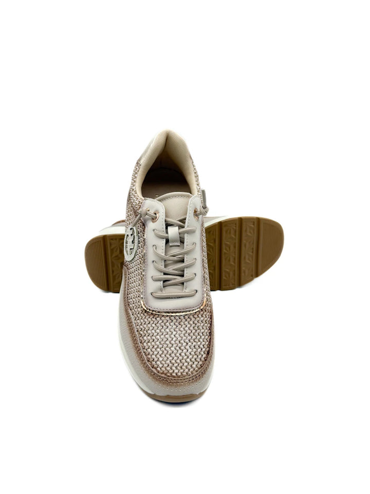 Zapatilla Deportiva Efecto de Rafia Entrelazada Cordones de Elásticos