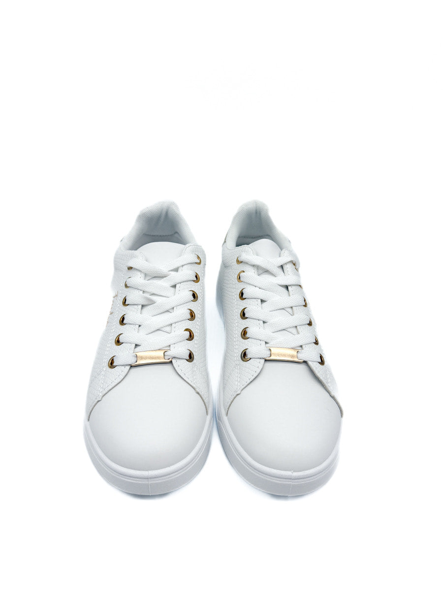 Zapatillas Blancas con Detalles Dorados y Plateados