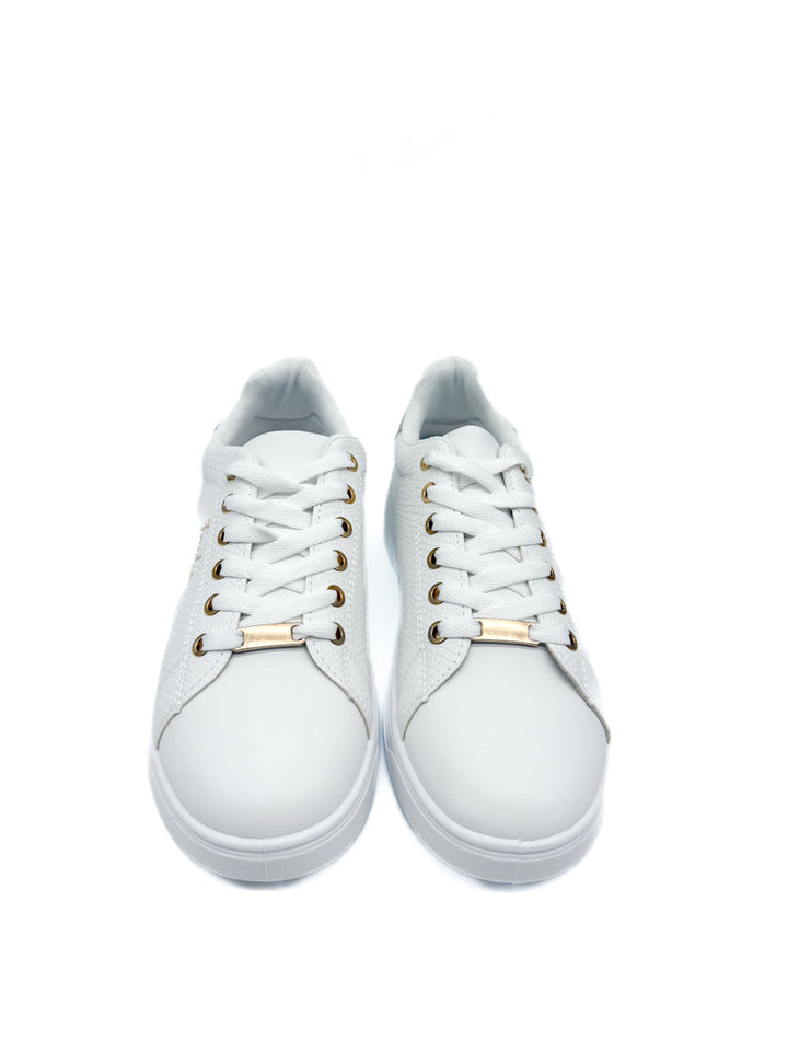 Zapatillas Blancas con Detalles Dorados y Plateados