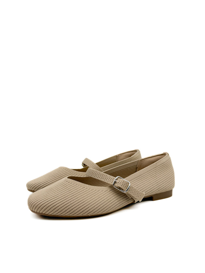 Elegantes Mary Janes de Punto con Hebilla