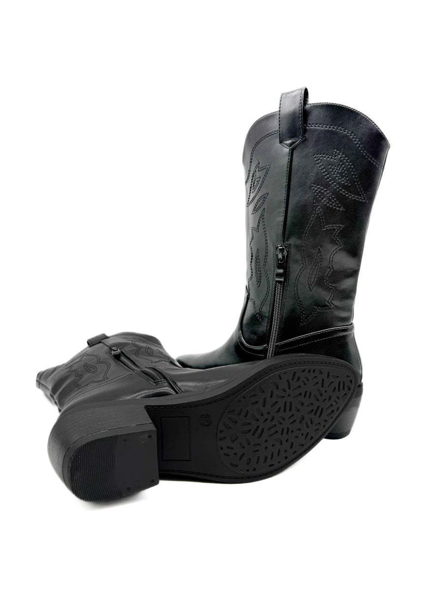 Botas Cowboy Media Caña – Estilo Campero con Bordados