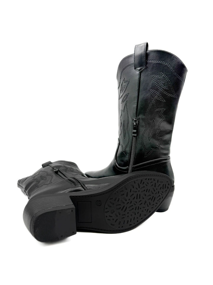 Botas Cowboy Media Caña – Estilo Campero con Bordados